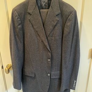 Southwick Van Boven Vintage 41L Charcoal 100% Wool 3-roll-2 full canvas suit